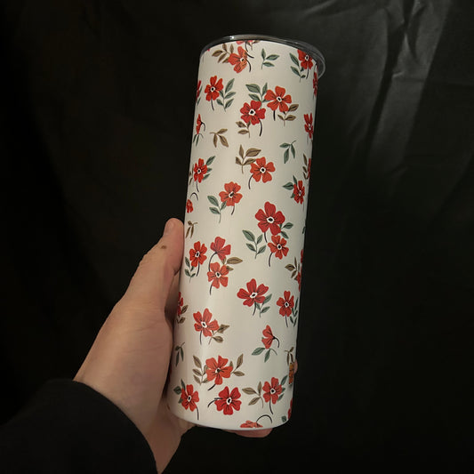 Red Flowers 20oz Stainless Steel Tumbler