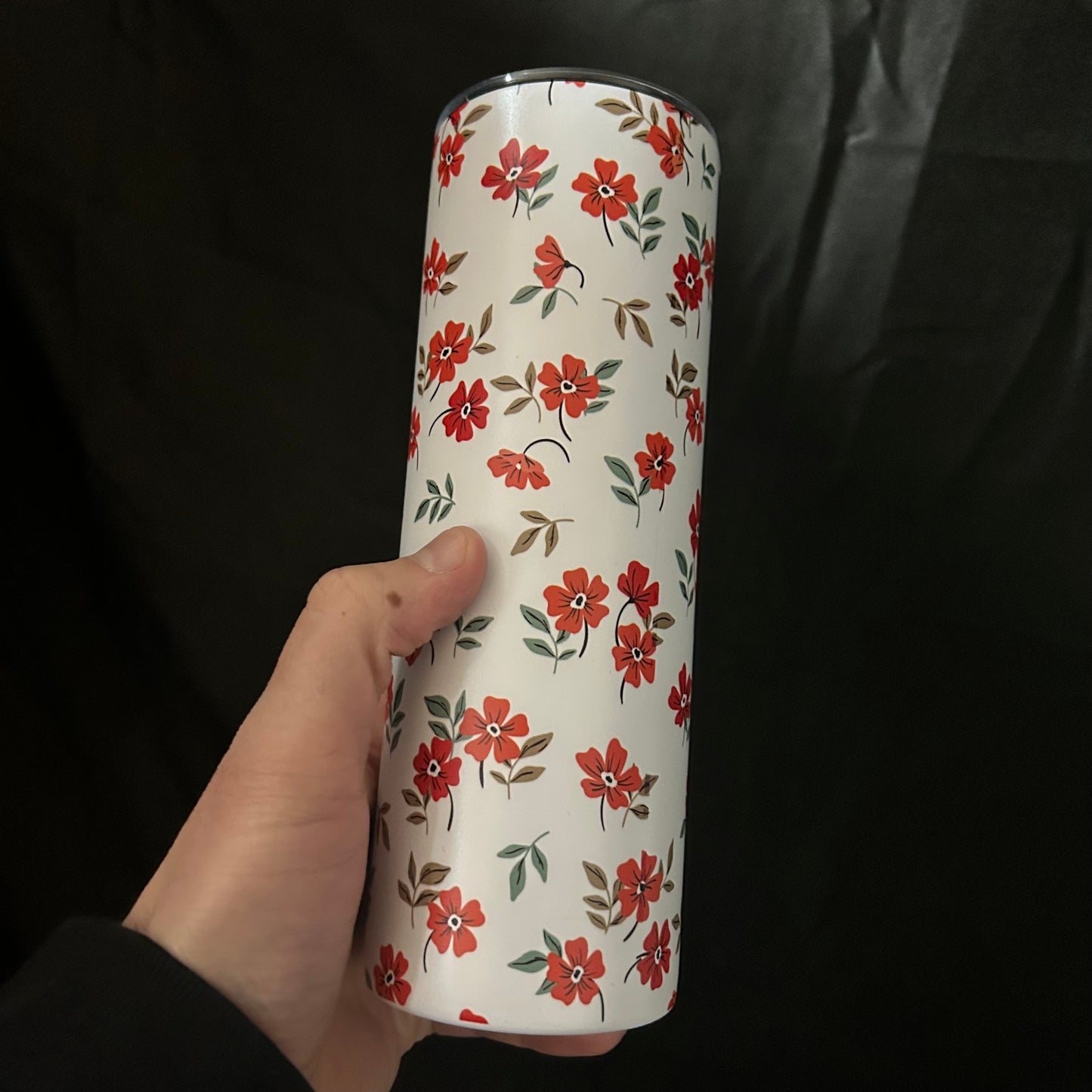 Red Flowers 20oz Stainless Steel Tumbler